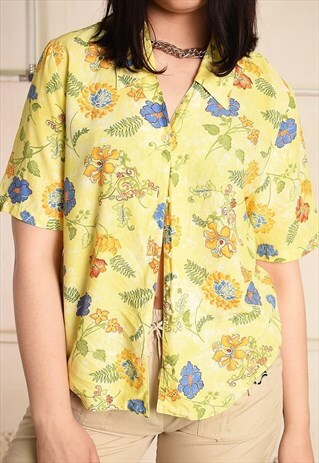 90'S RETRO FLORAL FESTIVAL MOM'S BLOUSE SHIRT TOP