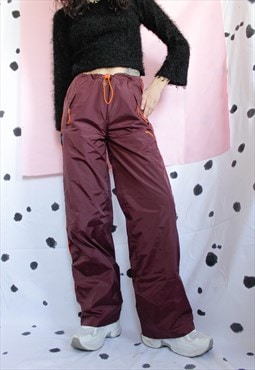 90s vintage y2k deadstock Killah maroon nylon workwear pants