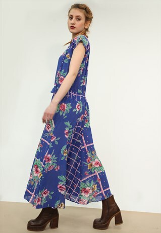 VINTAGE 90'S REWORKED FLORAL PATTERN DRESS