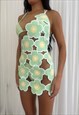 PREORDER MINT FLOWER CROCHET ONE SHOULDER DRESS (INC BIKIN