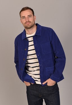 The Good Neighbour Cord Field Jacket in Blue