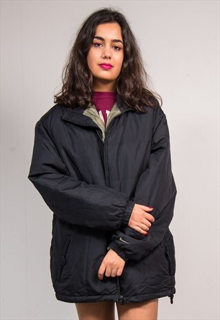 90'S VINTAGE BLACK NIKE PADDED PUFFER JACKET COAT