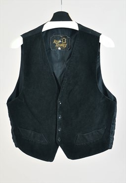 Vintage 90s suede leather vest in black