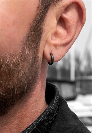 54 Floral Essential 10mm Hoop Earring - Black