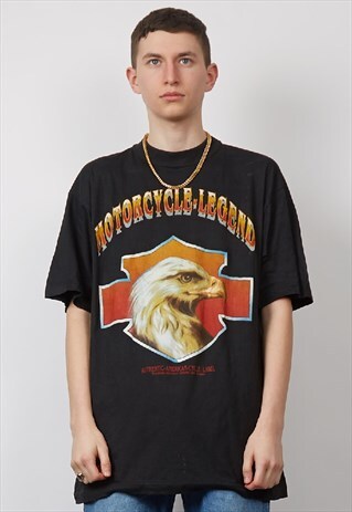 VINTAGE 90'S BLACK MOTORCYCLE LEGEND T-SHIRT