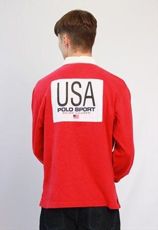 VINTAGE RALPH LAUREN POLO SPORT POLO SHIRT RED