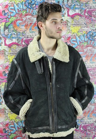 VINTAGE AVIATOR/FLYING JACKET. SHEARLING SHEEP SKIN. UNISEX.