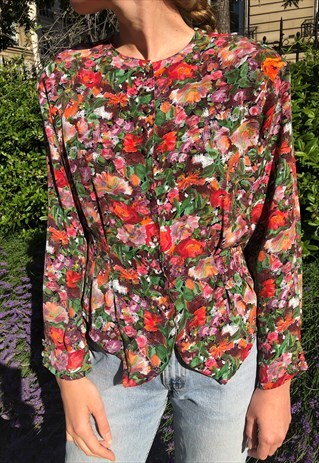 FLORAL 80S BLOUSE