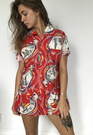 PATTERNED OVERSIZED RETRO VINTAGE UNISEX FESTIVAL SHIRT