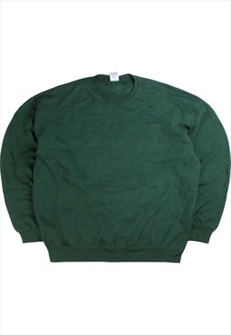 Vintage  Jerzees Sweatshirt Plain Heavyweight Crewneck Green