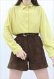 90S VINTAGE YELLOW COLLARED SHIRT BLOUSE (SIZE M)
