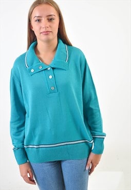 Vintage knitwear 1/4 jumper  in blue