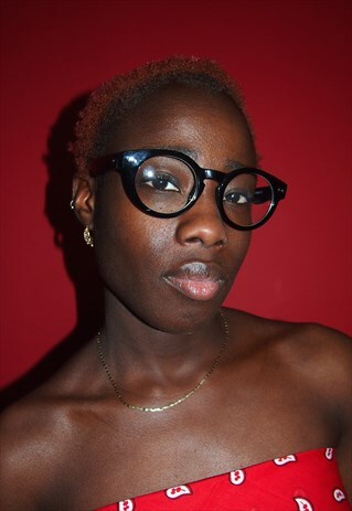 Y2K BLACK BOLD FRAME CLEAR LENS GLASSES