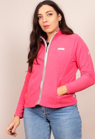 VINTAGE 90S PINK ZIP THROUGH FILA SWEATSHIRT