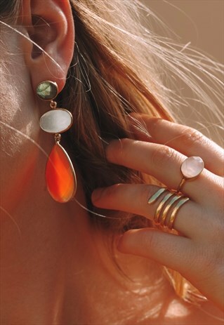 CARNELIAN STATEMENT EARRINGS