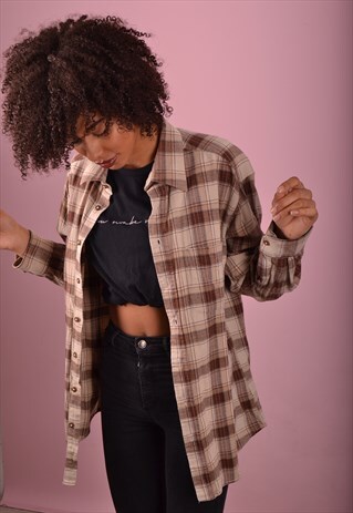 BEIGE CHECK FLANNEL SHIRT GRS1111
