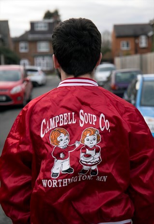 VINTAGE COLLEGE SATIN ART BASEBALL JACKET