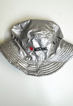 Vintage 90 Moschino silver bucket hat 