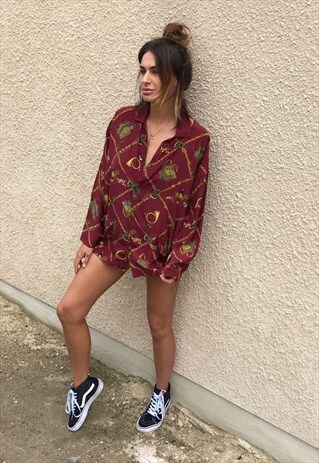 PATTERNED OVERSIZED RETRO VINTAGE UNISEX FESTIVAL SHIRT