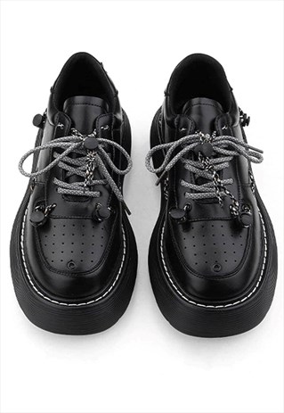 Chunky sole Gothic sneakers high platform punk utility shoes