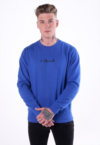 CENTRE LOGO JUMPER SWEATER PULLOVER - ROYAL BRIGHT BLUE