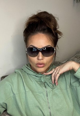 VINTAGE Y2K DIAMONTE CRYSTAL WRAP AROUND BVLGARI SUNGLASSES