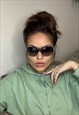 Vintage Y2K diamonte crystal wrap around Bvlgari sunglasses
