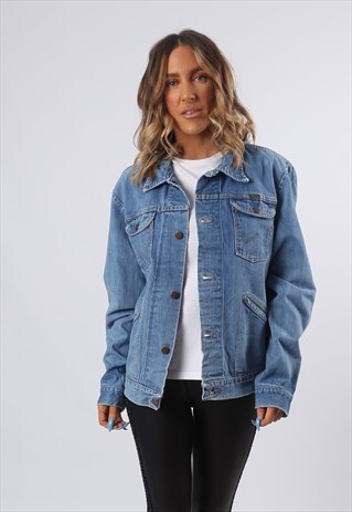 WRANGLER DENIM JACKET OVERSIZED FITTED UK 14 - 16 (A6BH)