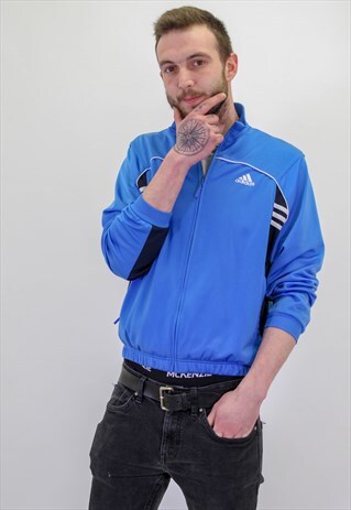 VINTAGE ADIDAS JACKET IN BLUE SMALL