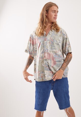 VINTAGE PATTERNED FESTIVAL SHORT SLEEVE SHIRT