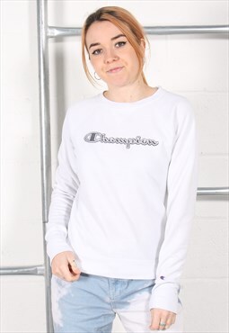 Vintage Champion Sweatshirt in White Crewneck Jumper XS