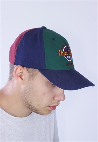 VINTAGE MENS HARD ROCK CAFE LONDON COLORBLOCK CAP