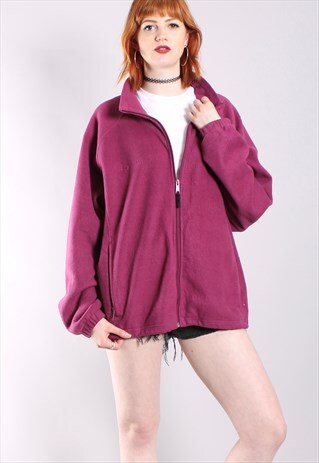 VINTAGE 90S COLUMBIA PINK OVERSIZE FLEECE JACKET