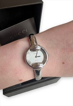 Vintage Gucci watch silver tone minimalist