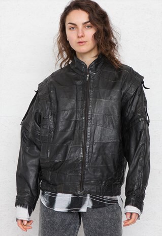 VINTAGE BLACK LEATHER JACKET