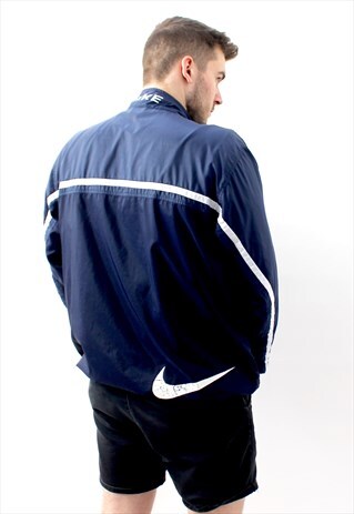 90'S RETRO NAVY & WHITE SPELL-OUT FESTIVAL JACKET