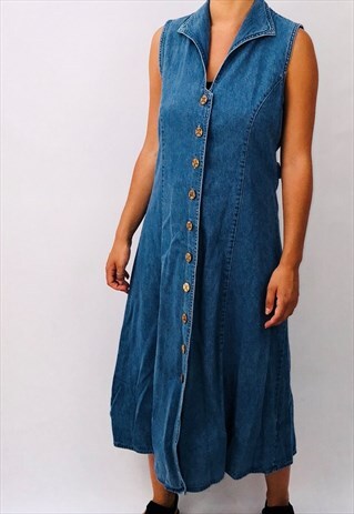 VINTAGE 90S BUTTON UP DENIM DRESS