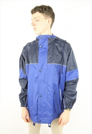 VINTAGE 90'S BLUE RAIN JACKET