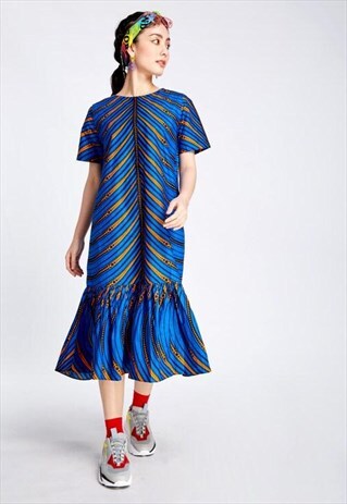 MERMAID DRESS WAVE BLUE