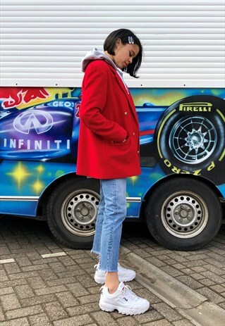 VINTAGE RED WOOL AND CASHMERE BLAZER