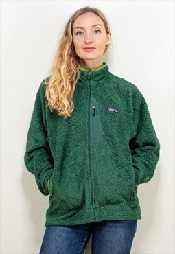 Vintage 90's Women Patagonia Full Zip Fleece in Green