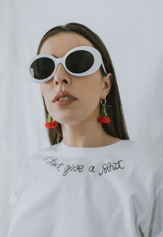 WHITE OVERSIZED SUNGLASSES