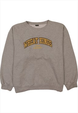 Vintage 90's Reebok Sweatshirt Wheat Kings Crew Neck Grey