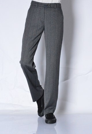 VINTAGE 90S GREY STRIPED WOMENS PANTS