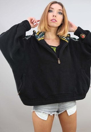 VINTAGE OVERSIZED BLACK FJALLRAVEN FLEECE