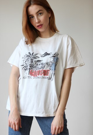 VINTAGE 80'S OVERSIZE GRAPHIC PRINT T-SHIRT
