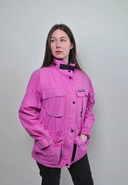 Gore Tex travel jacket, vintage pink outdoor parka jacket