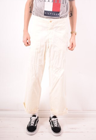 CALVIN KLEIN MENS VINTAGE TROUSERS W32 L29 WHITE 90S