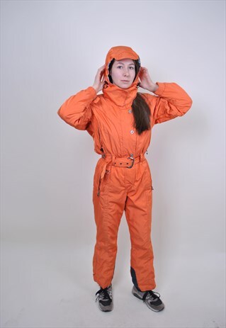 VINTAGE SPYDER SKI SUIT, 90S ORANGE SNOW SUIT