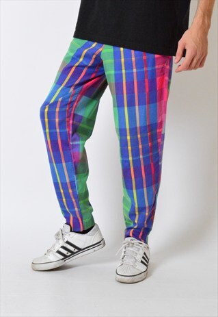 VINTAGE 90S COLOURFUL CHECK PANTS